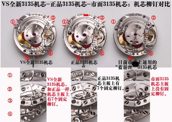 Comparison of VS Factory New Replicated Rolex 3135 Movement with Genuine Movement Evaluation 第7张