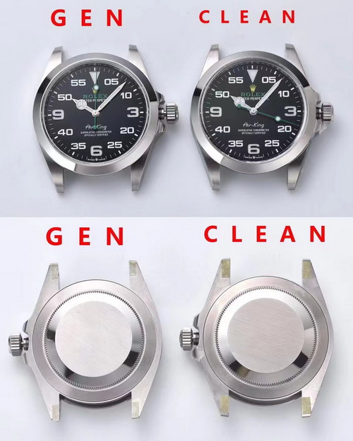 Comparison of Genuine and Replica CLEAN/C Factory Rolex Air-King 126900 第2张