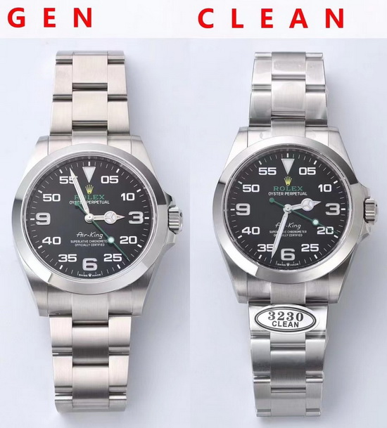 Comparison of Genuine and Replica CLEAN/C Factory Rolex Air-King 126900 第1张