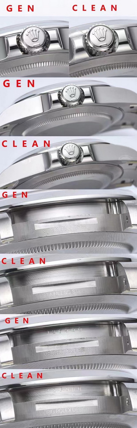 Comparison of Genuine and Replica CLEAN/C Factory Rolex Air-King 126900 第7张