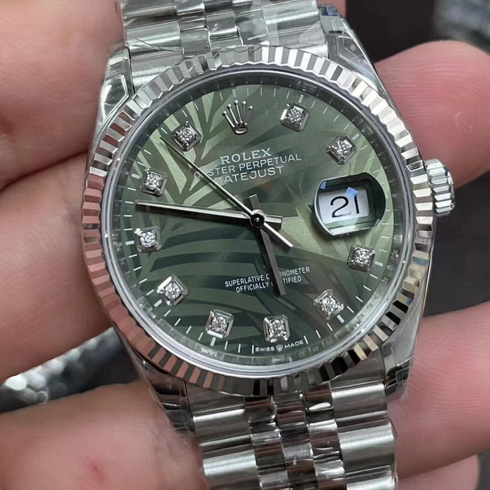 Introduction to the VS Factory Rolex Datejust M126234-0055 (Palm Leaf) Replica Watch 第2张