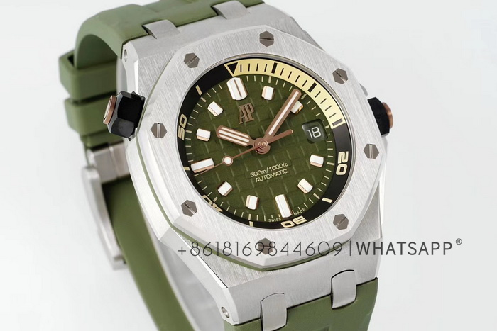 Introduction to APS Factory clone AP ROYAL OAK OFFSHORE 15720ST.OO.A052CA.01 (Avocado Green) 第4张