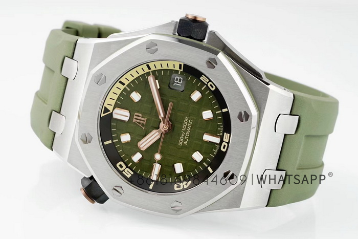 Introduction to APS Factory clone AP ROYAL OAK OFFSHORE 15720ST.OO.A052CA.01 (Avocado Green) 第5张