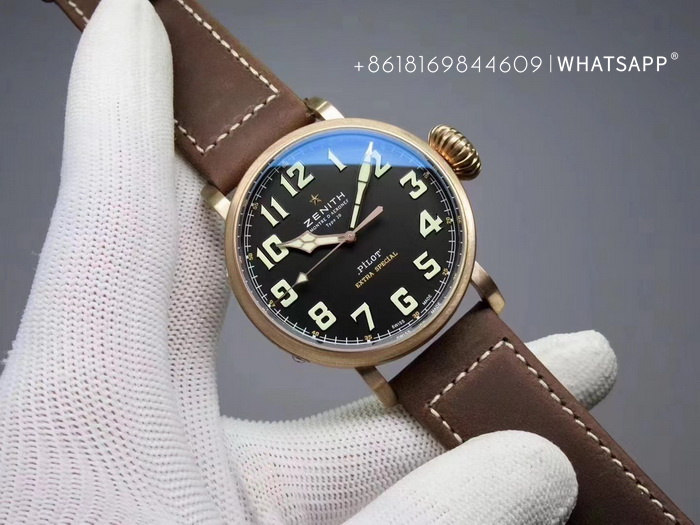 For sale: Top-tier replica of ZENITH PILOT (bronze) AUTOMATIC 29.2430.679/21.C753 第6张