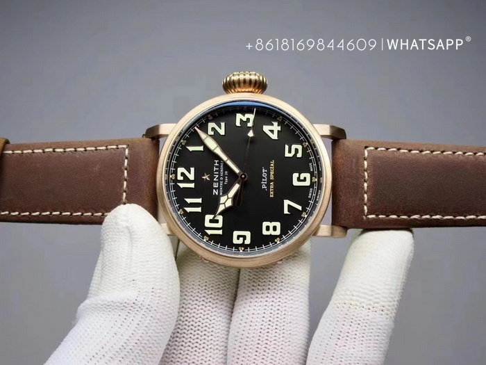 For sale: Top-tier replica of ZENITH PILOT (bronze) AUTOMATIC 29.2430.679/21.C753 第5张