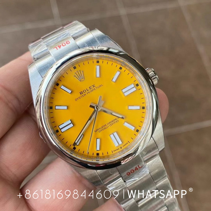 Replica Rolex Oyster Perpetual (Yellow) 41mm 124300-0004 for sale 第4张