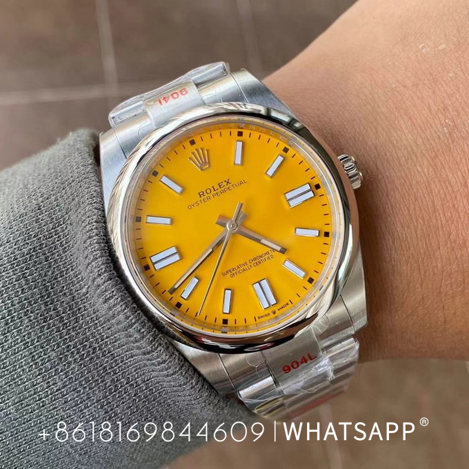 Replica Rolex Oyster Perpetual (Yellow) 41mm 124300-0004 for sale 第3张