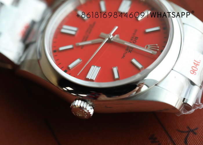 VS Factory Rolex OYSTER PERPETUAL (Orange) 41mm with 3230 Movement Replica for Sale 第7张