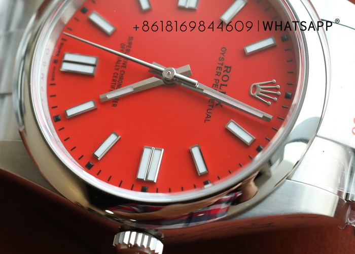 VS Factory Rolex OYSTER PERPETUAL (Orange) 41mm with 3230 Movement Replica for Sale 第9张
