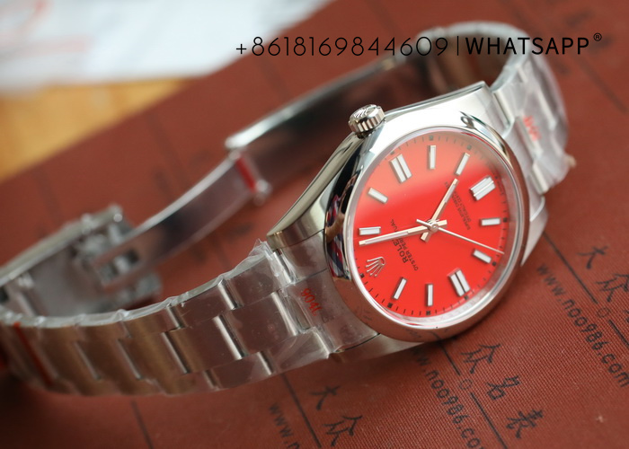 VS Factory Rolex OYSTER PERPETUAL (Orange) 41mm with 3230 Movement Replica for Sale 第5张