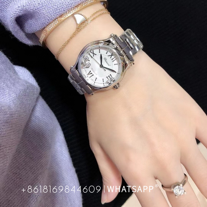 Top Reproduction CHOPARD HAPPY DIAMONDS 30mm 278573-3002 ladies' watch for sale 第3张