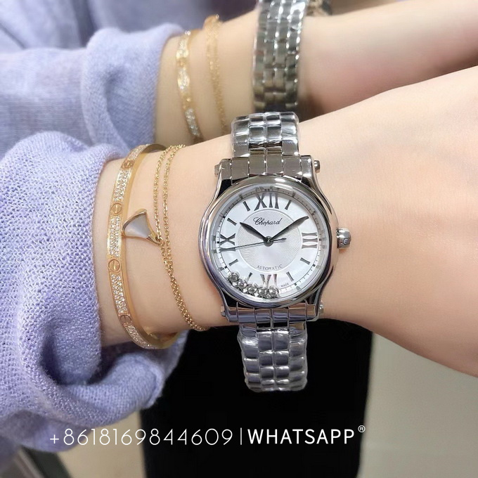 Top Reproduction CHOPARD HAPPY DIAMONDS 30mm 278573-3002 ladies' watch for sale 第5张