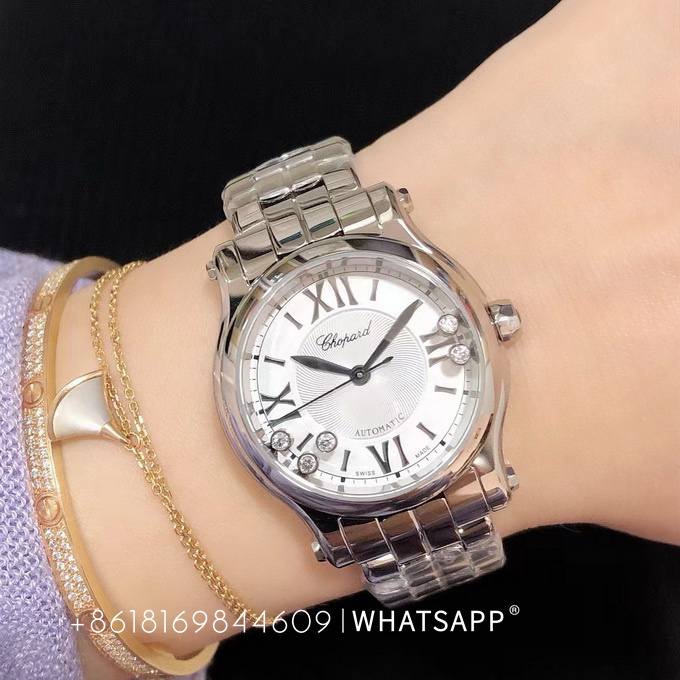 Top Reproduction CHOPARD HAPPY DIAMONDS 30mm 278573-3002 ladies' watch for sale 第4张