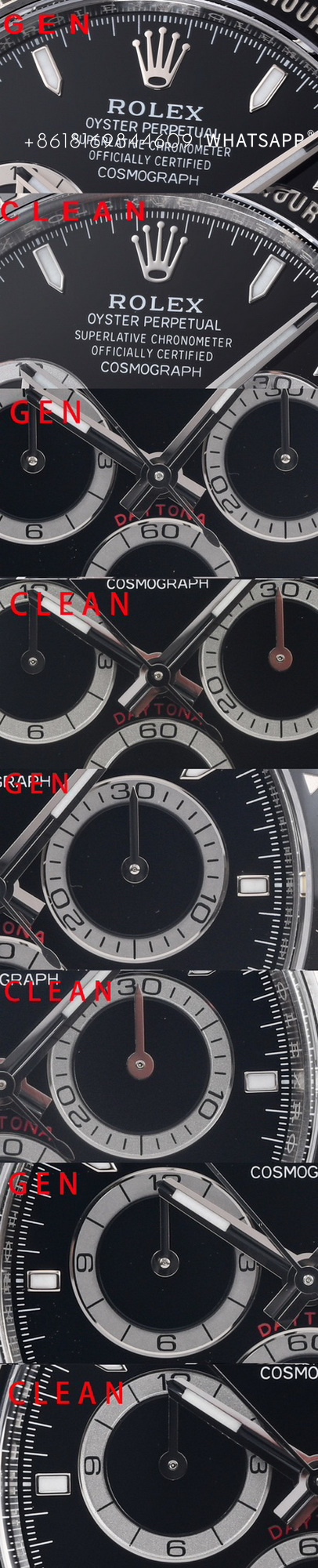 Comparison of C Factory Rolex Daytona m126500ln-0002 (4131 Movement) with Genuine Watch Pictures 第11张