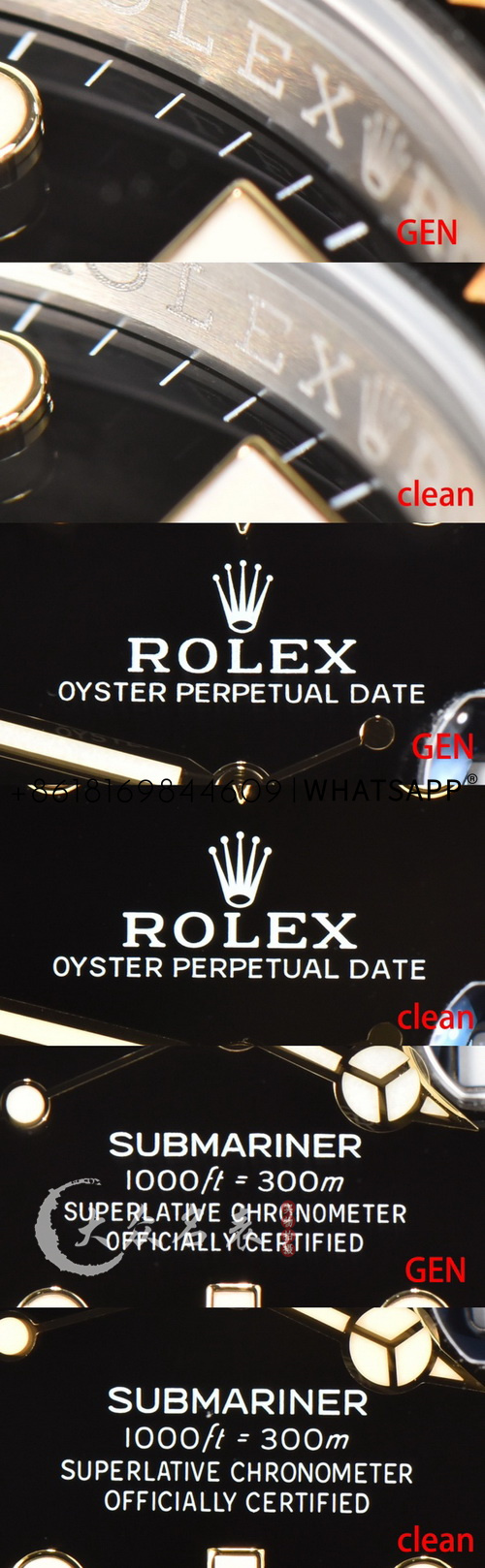 Comparison of Authentic and Replica C Factory Rolex SUBMARINER 41mm m126613ln-0002 3235 Movement Watch 第4张