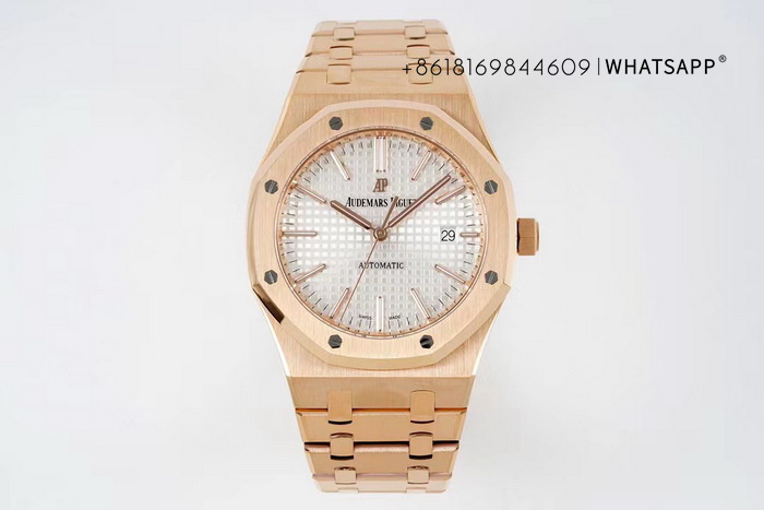 1:1 Copy ZF Factory Audemars Piguet ROYAL OAK 15400 (All Gold) Watch for Sale 第1张