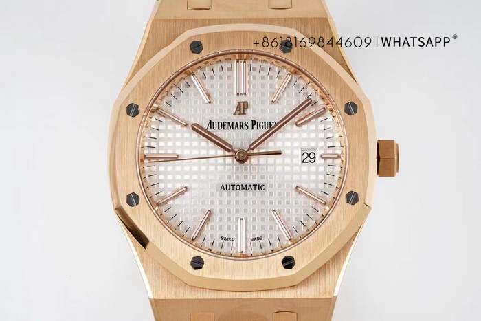 1:1 Copy ZF Factory Audemars Piguet ROYAL OAK 15400 (All Gold) Watch for Sale 第3张