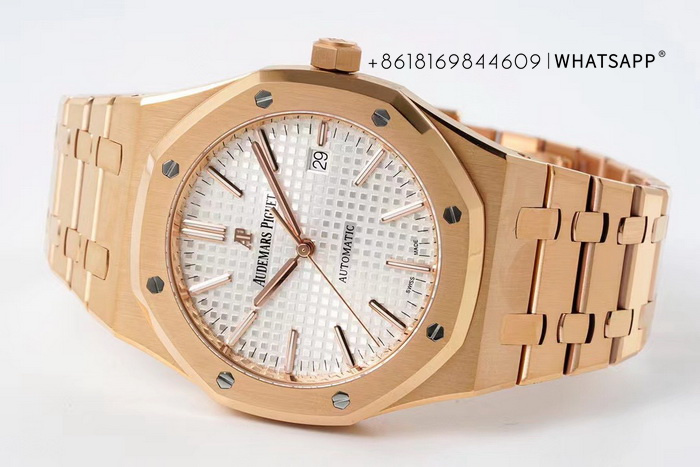 1:1 Copy ZF Factory Audemars Piguet ROYAL OAK 15400 (All Gold) Watch for Sale 第6张