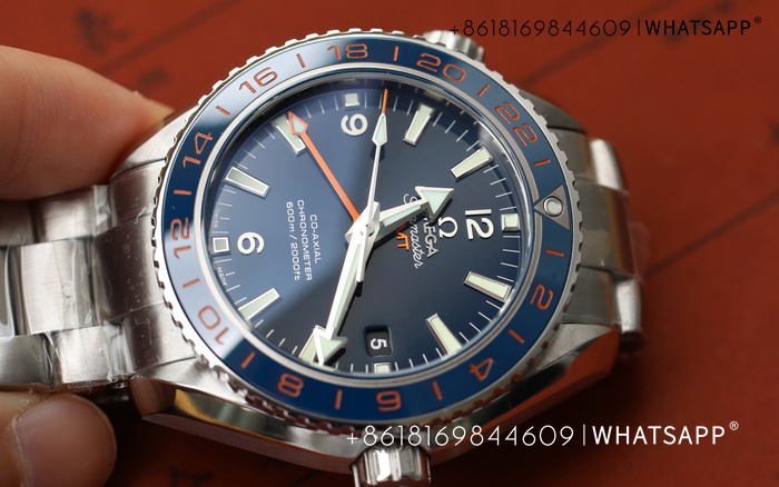 VS Factory Omega Seamaster 600M PLANET OCEAN GMT (Blue) Replica Watch for Sale 第5张