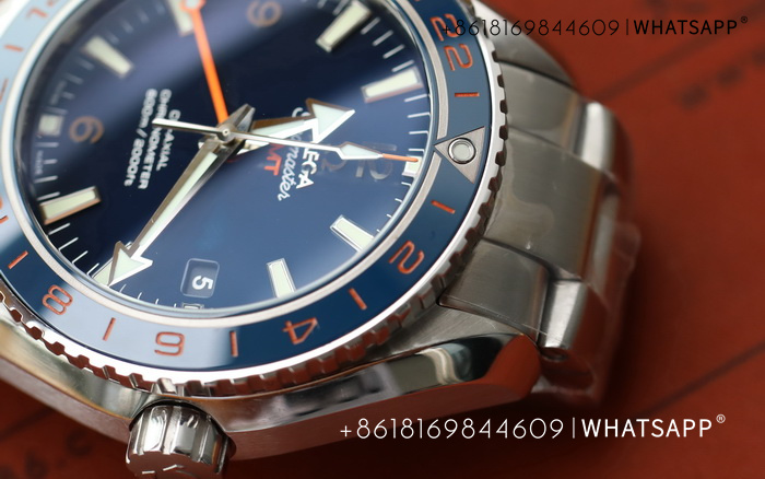 VS Factory Omega Seamaster 600M PLANET OCEAN GMT (Blue) Replica Watch for Sale 第6张