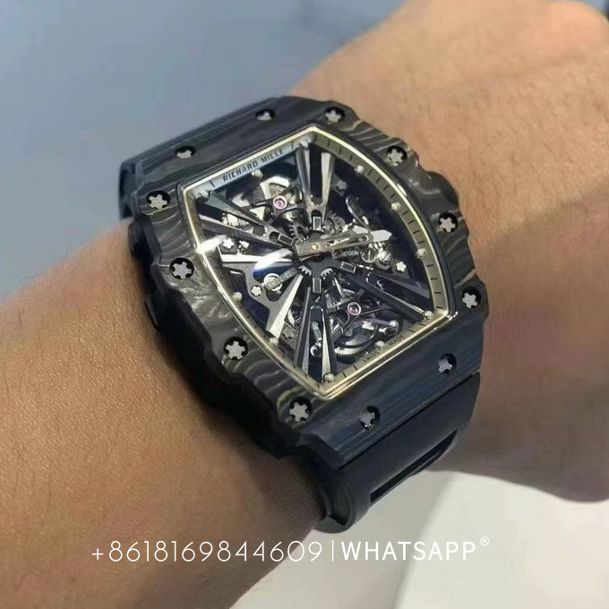 Richard Mille Carbon Fiber RM12-01 Tourbillon Replica Watch for Sale 第4张