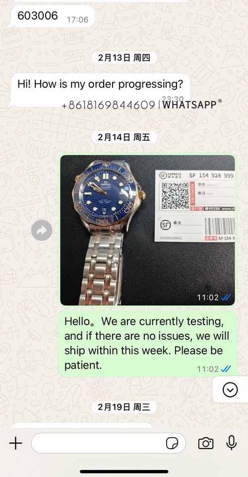 Transaction screenshot of the OMEGA SEAMASTER in blue purchased by a customer from Russia 第4张